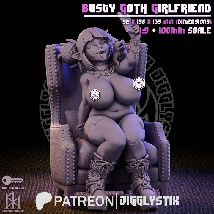 Busty Goth Goblin Girlfriend by Jigglystix Pin Up Factory Miniatures