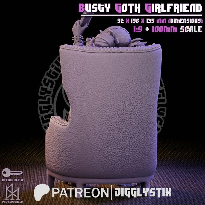 Busty Goth Goblin Girlfriend by Jigglystix Pin Up Factory Miniatures