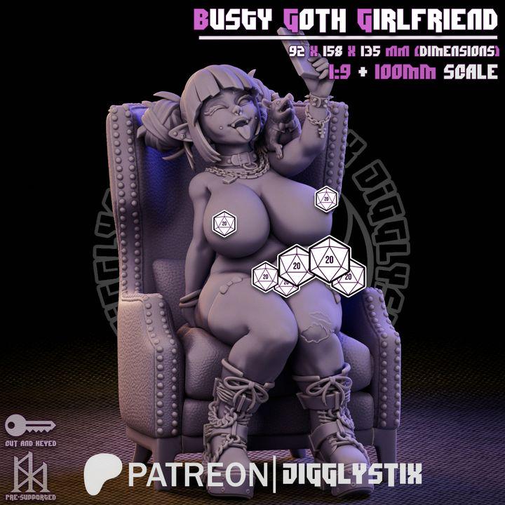 Busty Goth Goblin Girlfriend by Jigglystix Pin Up Factory Miniatures