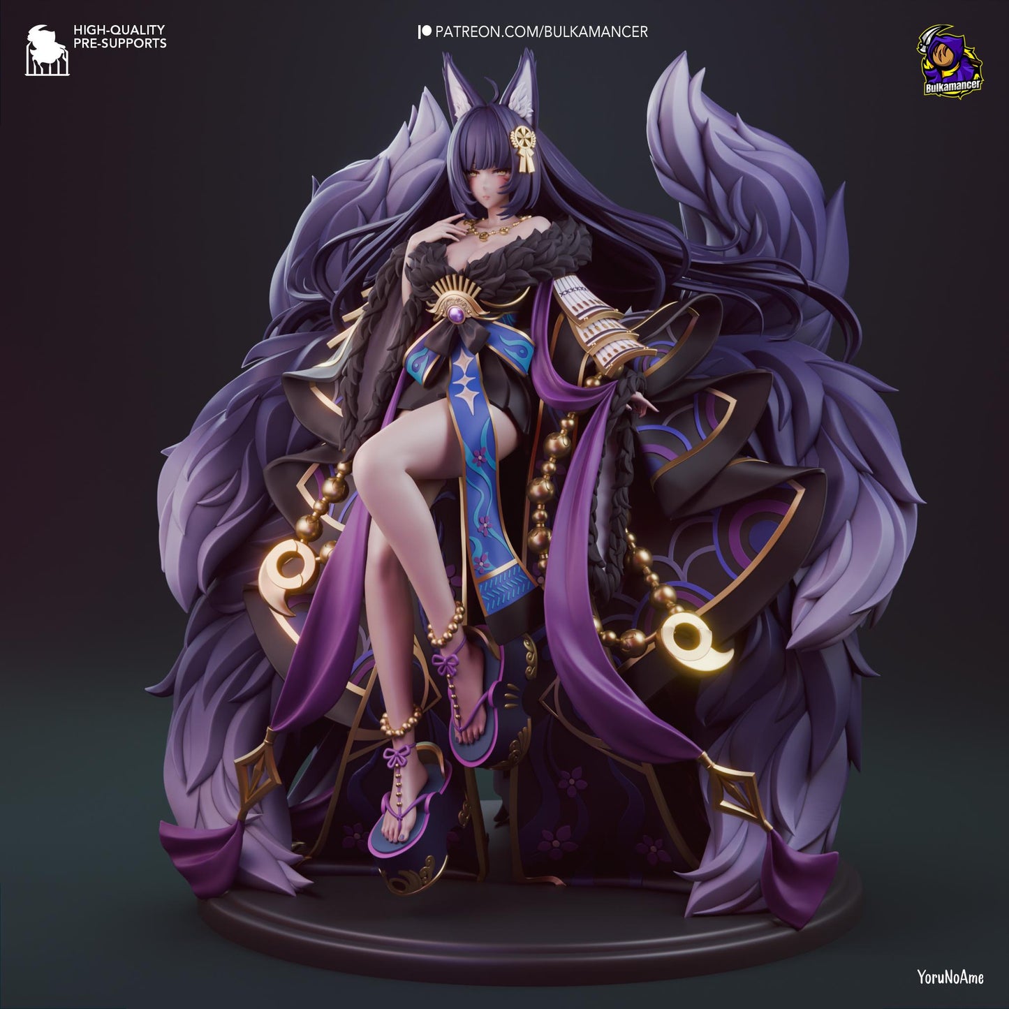 Aloof Kitsune Statue Model Kit by Bulkamancer Sculpts