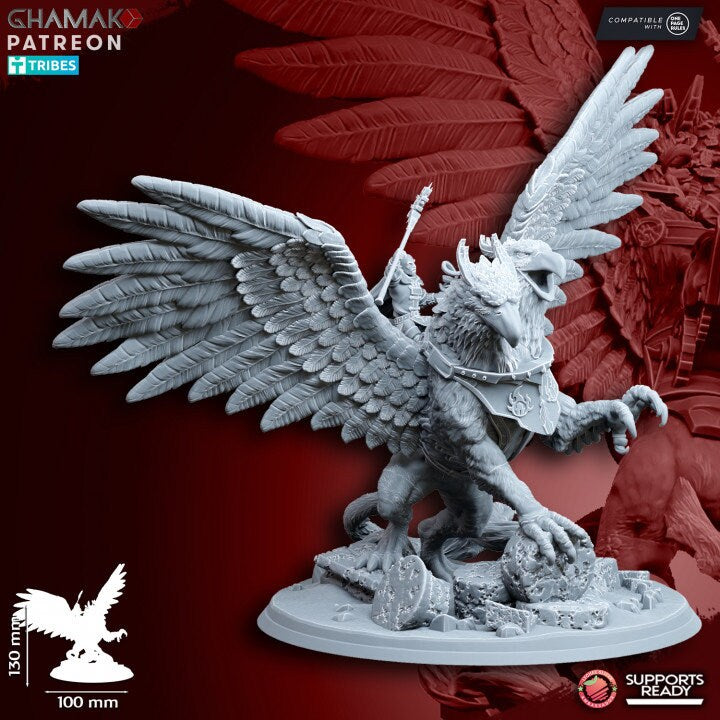 Supreme Wizard on Two-headed Gryphon by Ghamak Miniatures