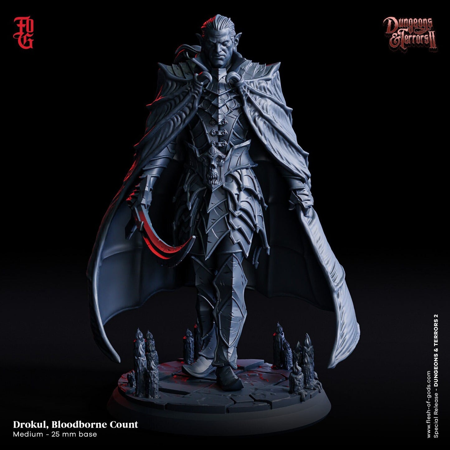 Drokul Bloodborne Count from "Dungeons & Terrors II" by Flesh of Gods Miniatures