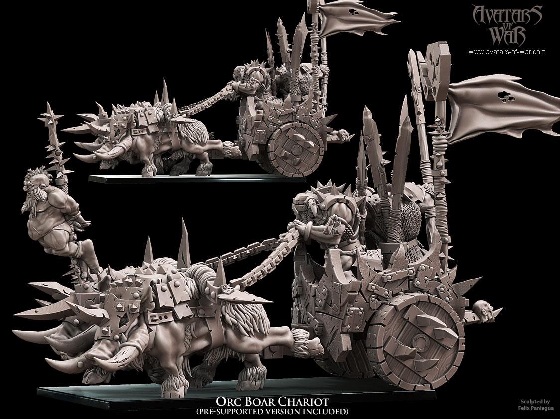 Orc Boar Chariot by Avatars of War Miniatures