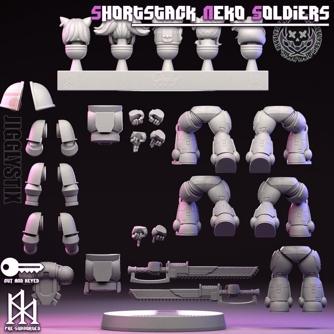 Shortstack Neko Soldiers by Jigglystix Pin Up Factory