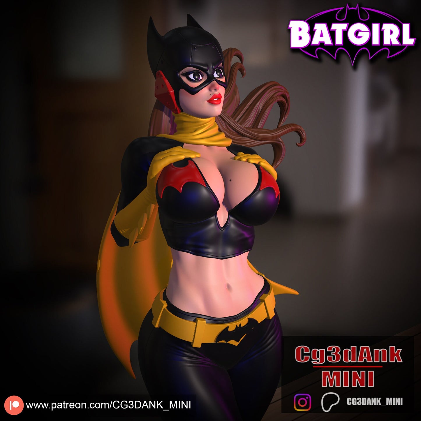 Bombshell Dark Knight by Cg3dAnk_Mini Pin Up Miniatures