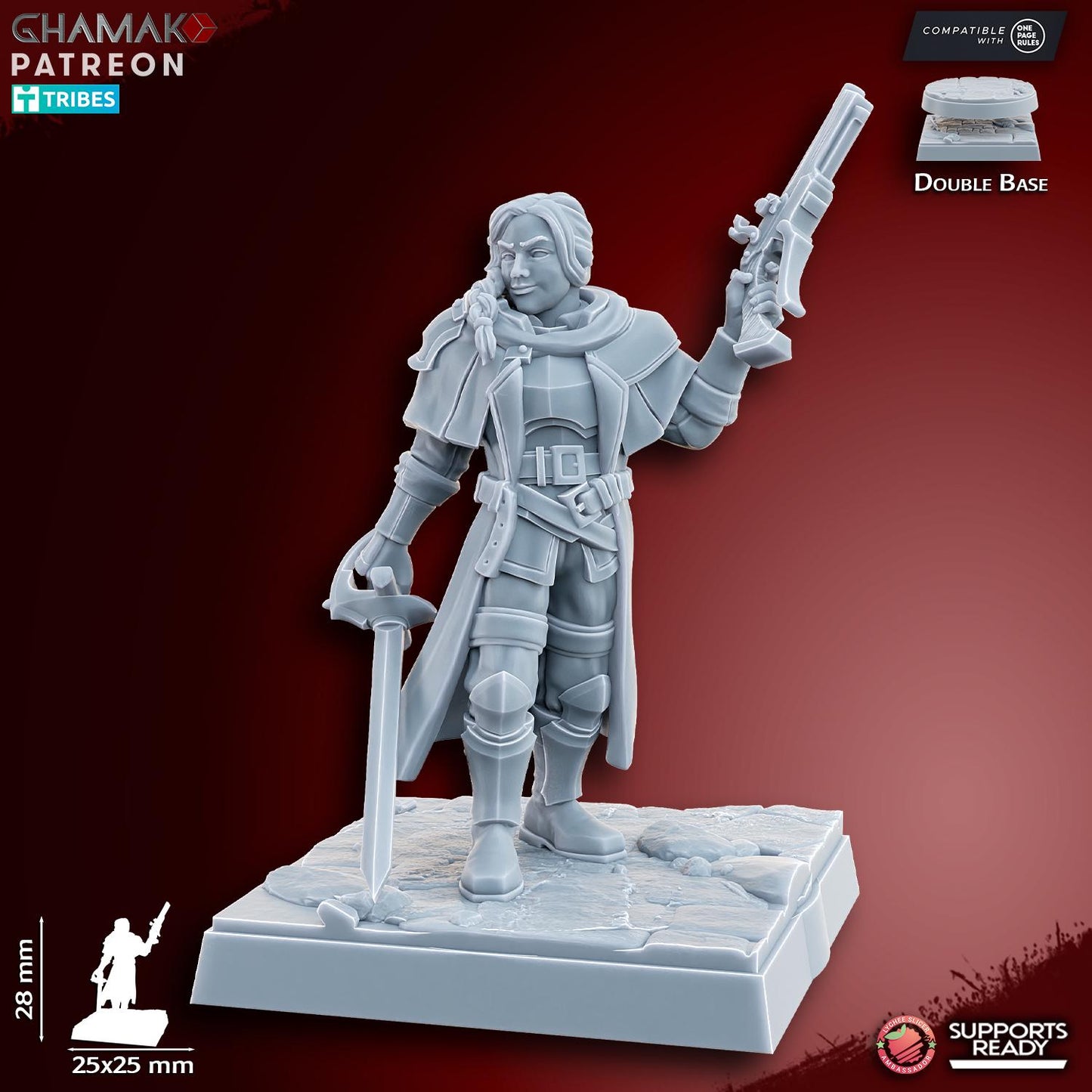 Female Witch hunter hero 1 by Ghamak Miniatures