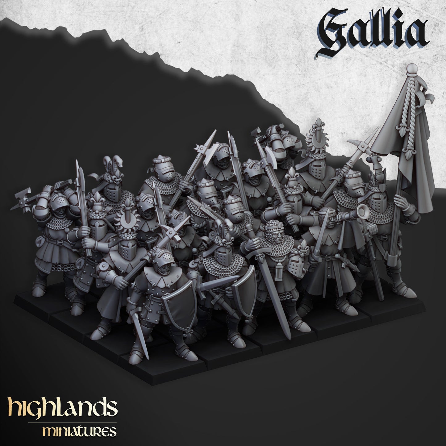 Knights on Foot Unit of Gallia by Highland Miniatures
