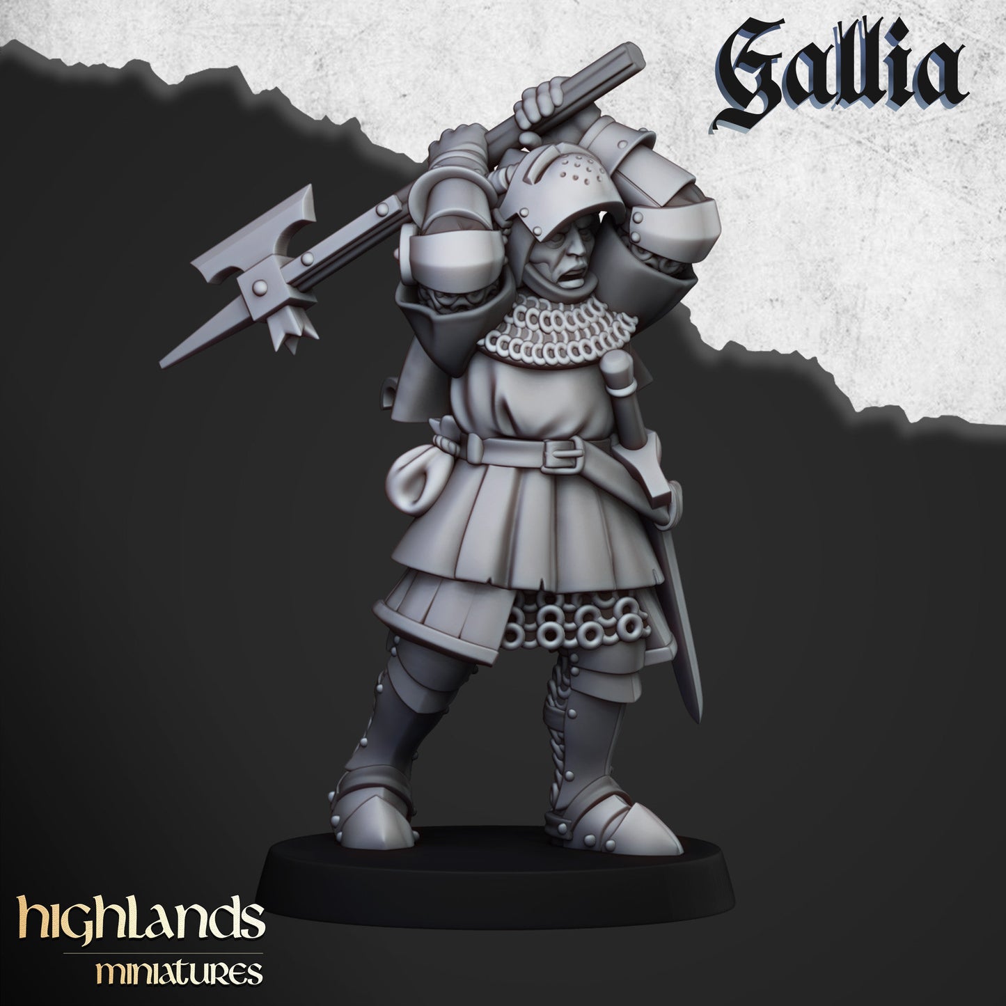 Knights on Foot Unit of Gallia by Highland Miniatures