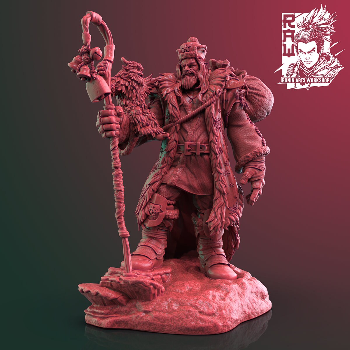 Frost Giant Moroz and Yetis by Ronin Arts Workshop Miniatures