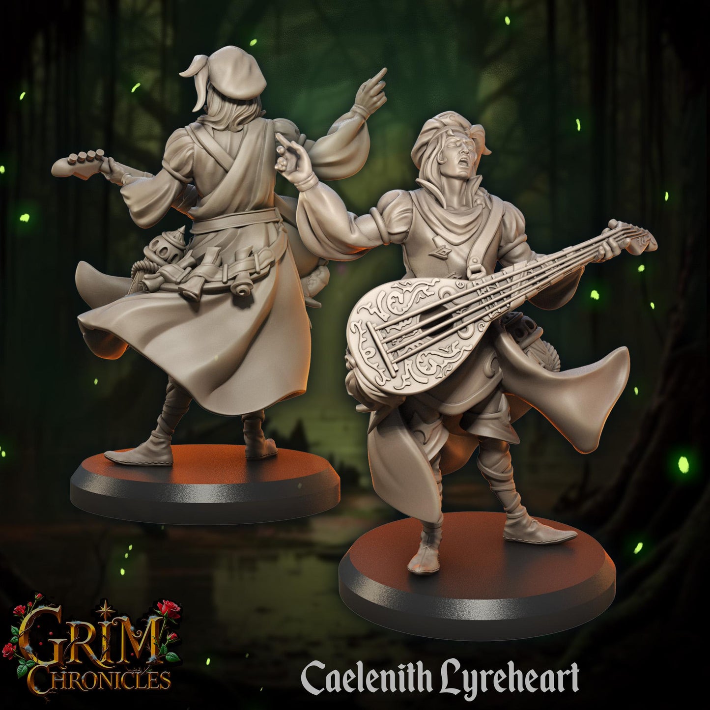 Caelenith Lyreheart from "Grim Chronicles" by Great Grimoire Miniatures
