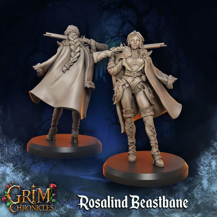 Huntress Rosalind Beastbane from "Grim Chronicles" by Great Grimoire Miniatures