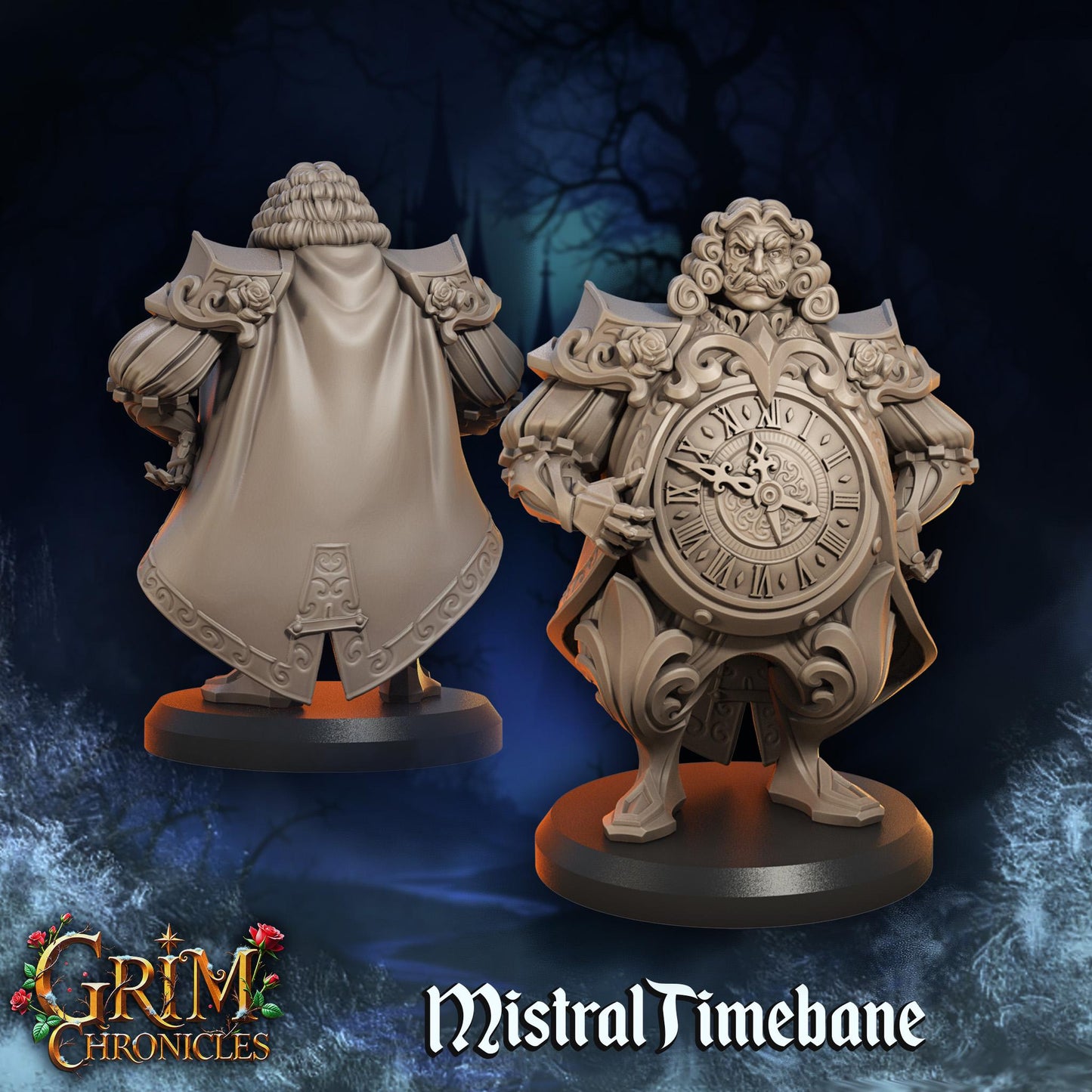 Mistral Timebane from "Grim Chronicles" by Great Grimoire Miniatures