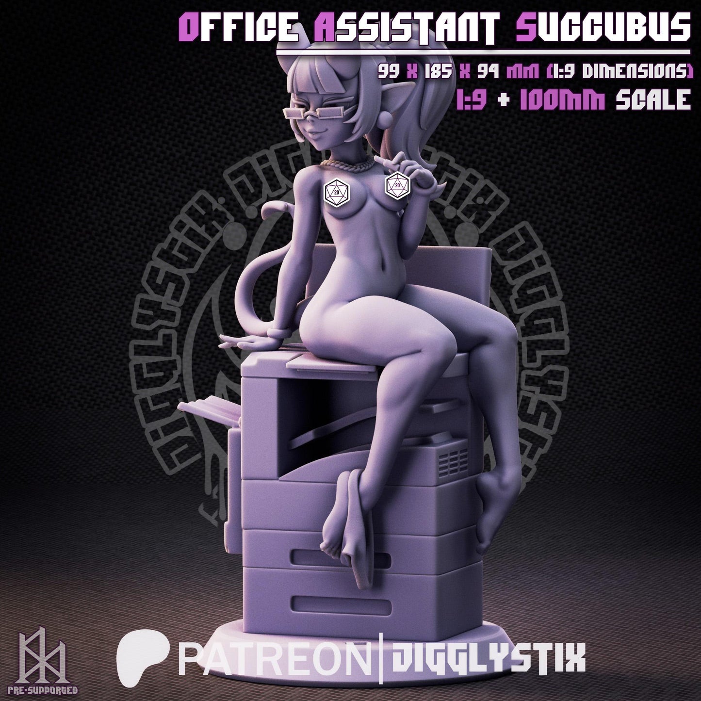 Office Assistant Succubus by Jigglystix Pin Up Factory Miniatures