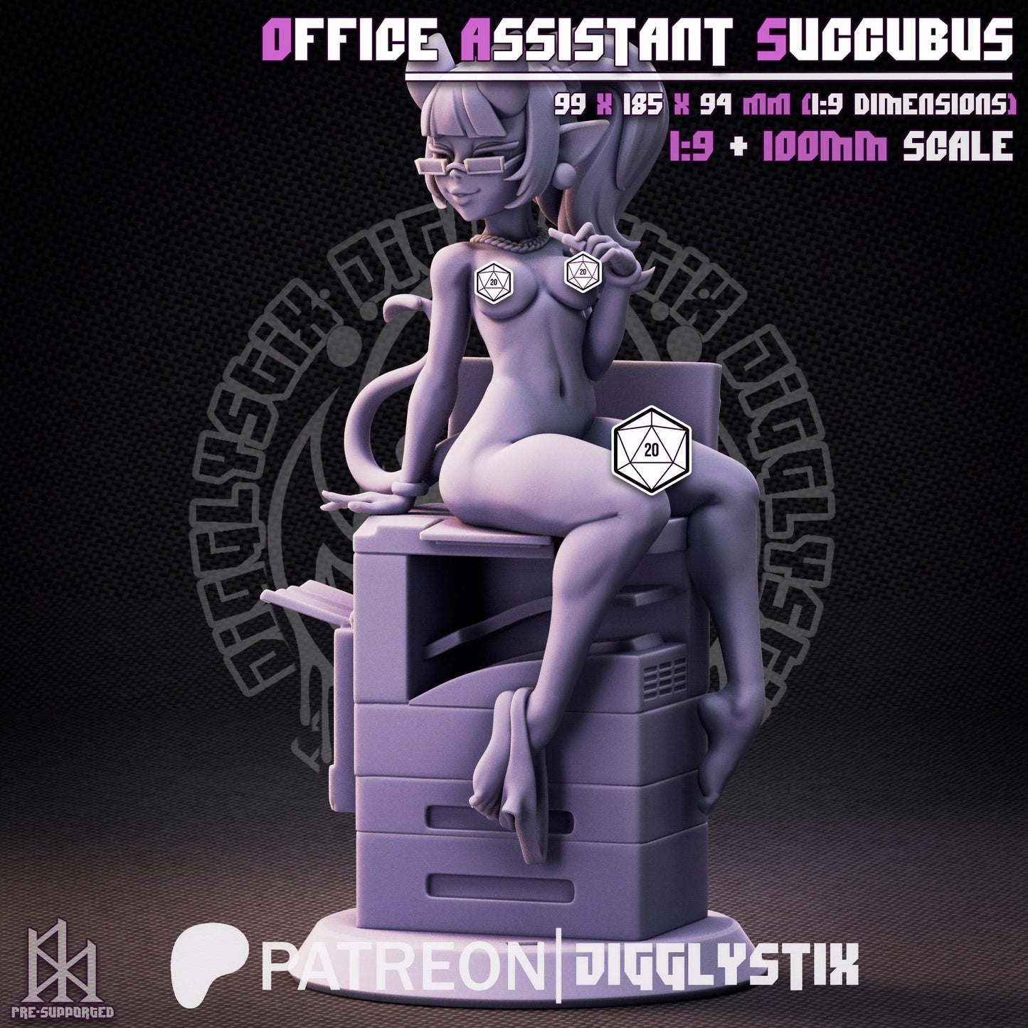 Office Assistant Succubus by Jigglystix Pin Up Factory Miniatures