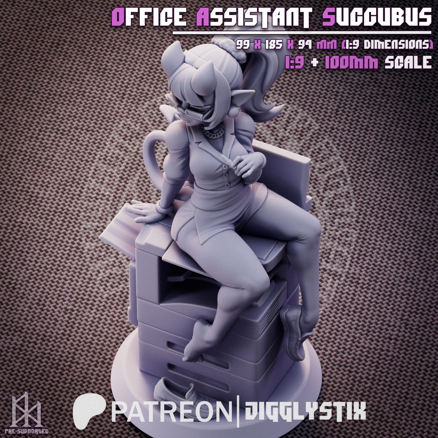 Office Assistant Succubus by Jigglystix Pin Up Factory Miniatures