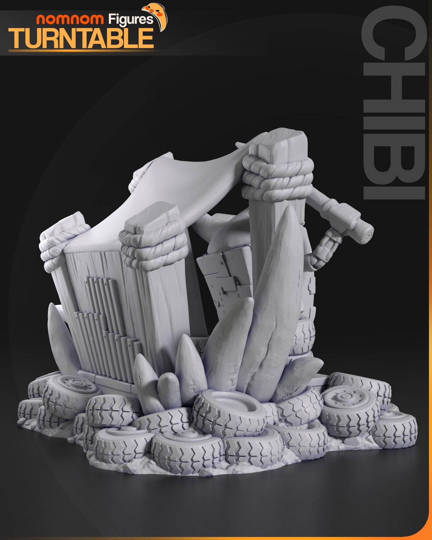 Chibi Claptrap Statue Model Kit by Nom Nom Figures
