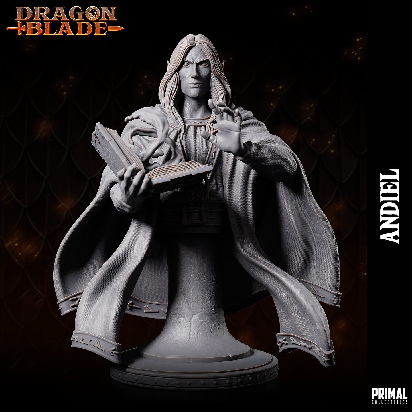 Andiel Dark Elf Wizard by Primal Collectibles Miniatures