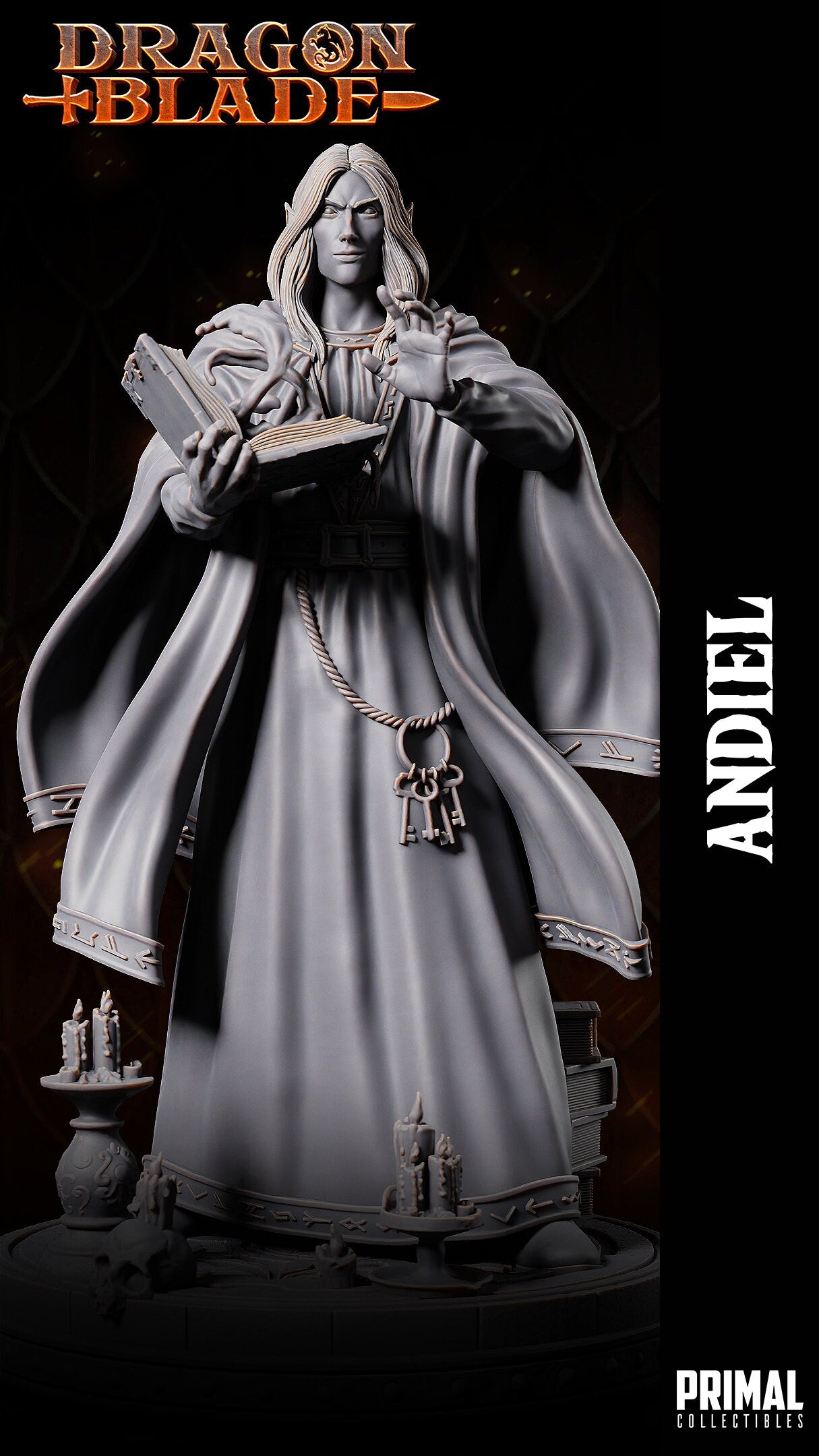 Andiel Dark Elf Wizard by Primal Collectibles Miniatures