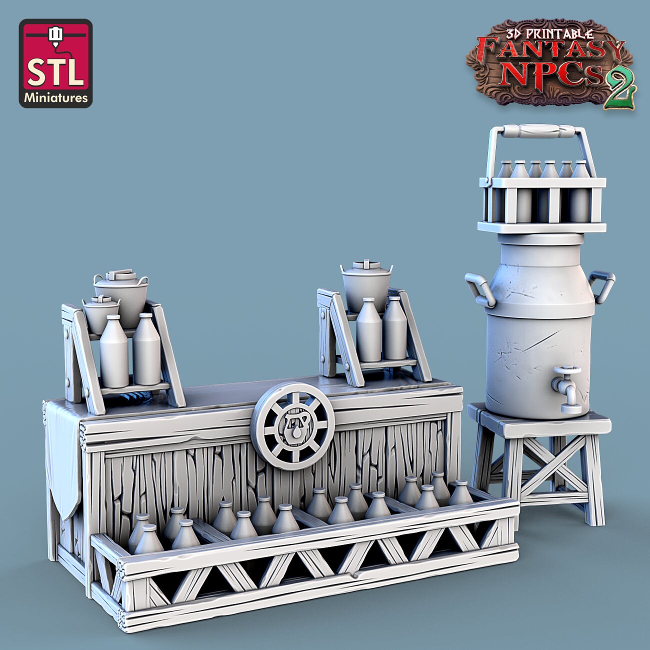 Milkman Vendor Set by STL Miniatures