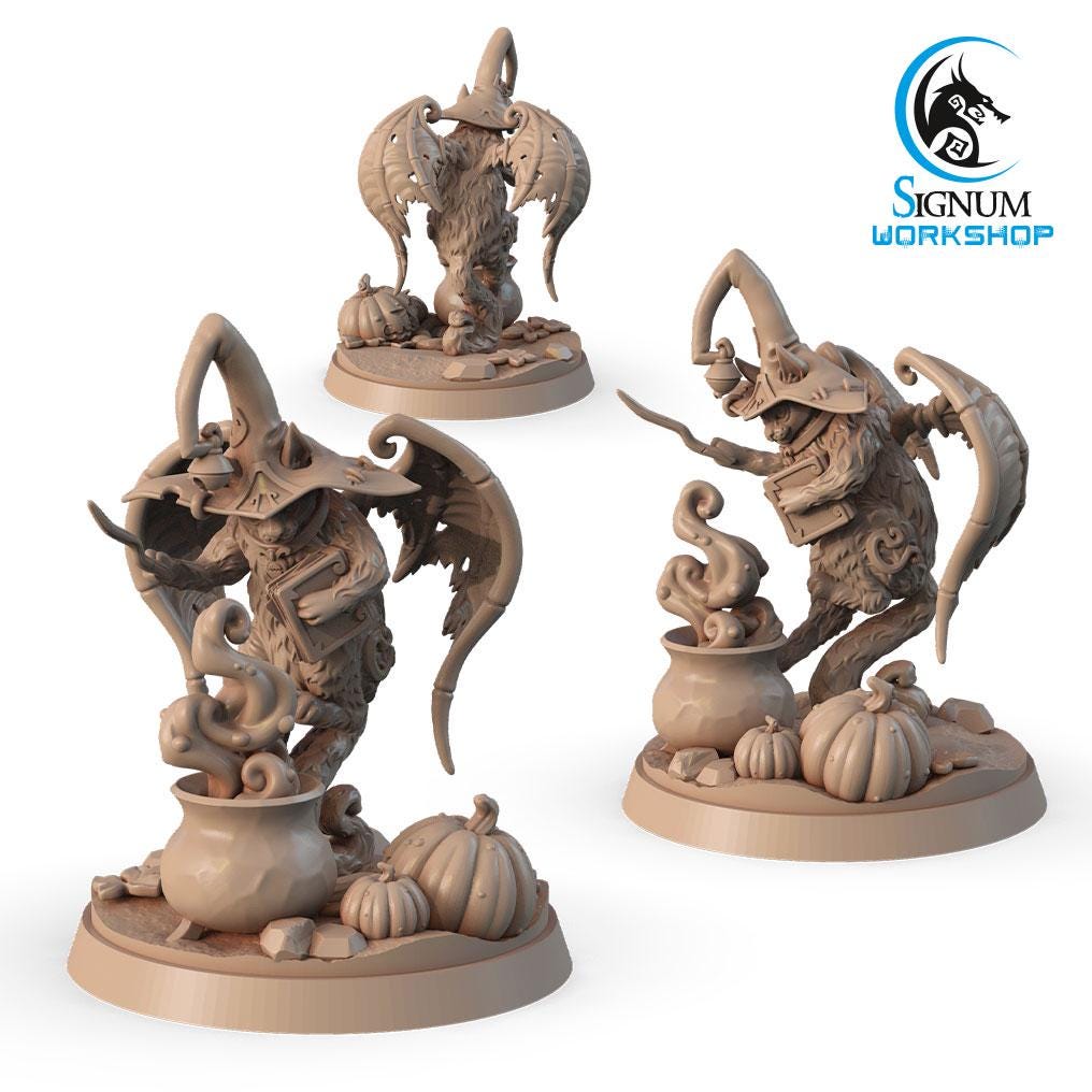 Сat Wizard with cauldron from "Witches Sabbath" by Signum Workshop Miniatures