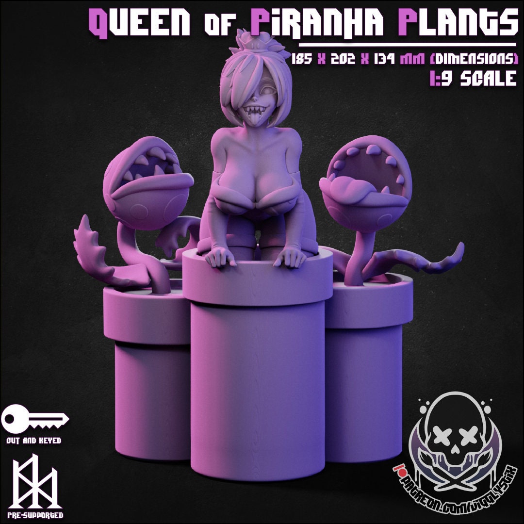 Queen of Piranha Plants by Jigglystix Pin Up Factory Miniatures