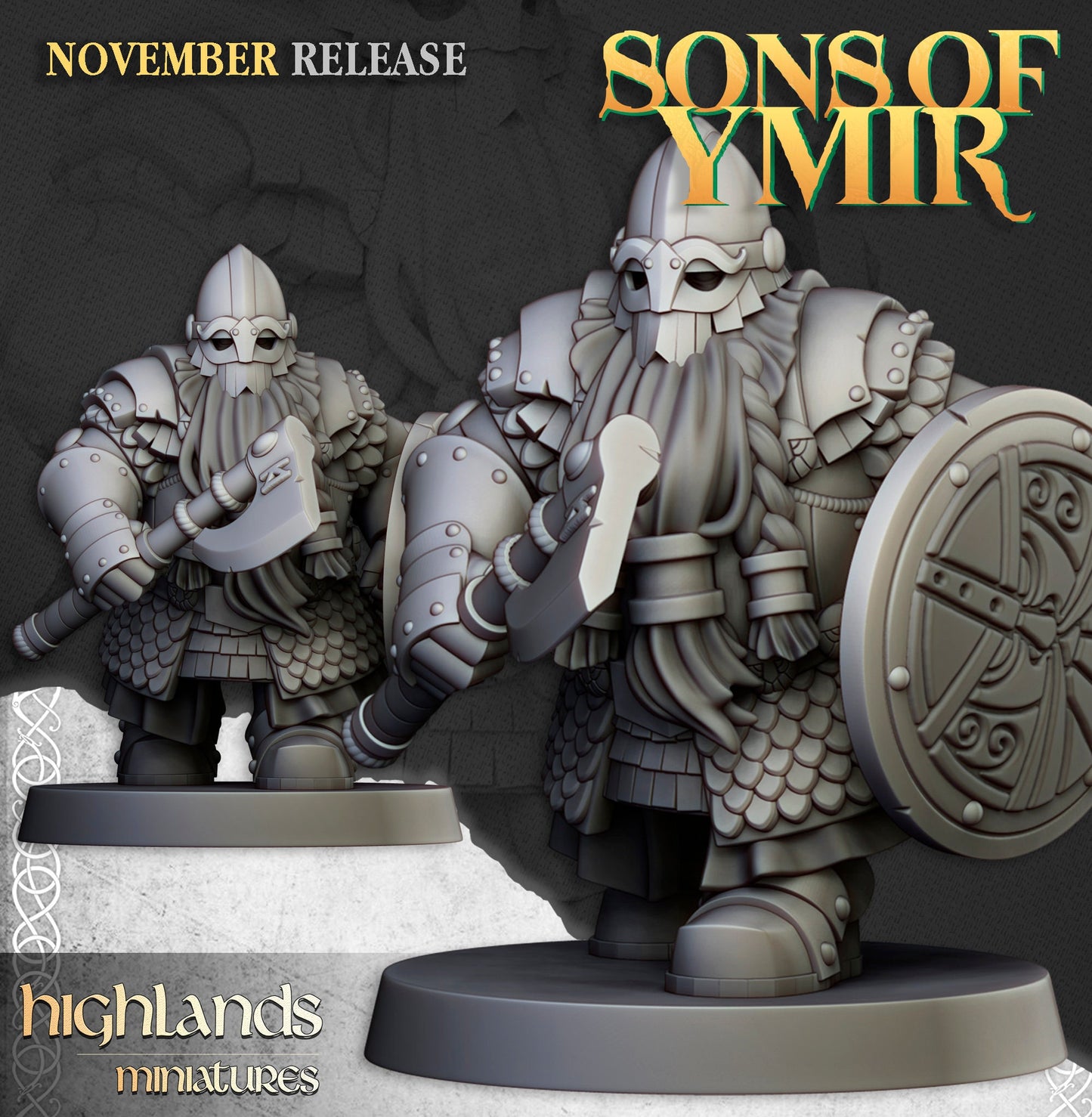 Dwarf Huscarls Unit by Highland Miniatures