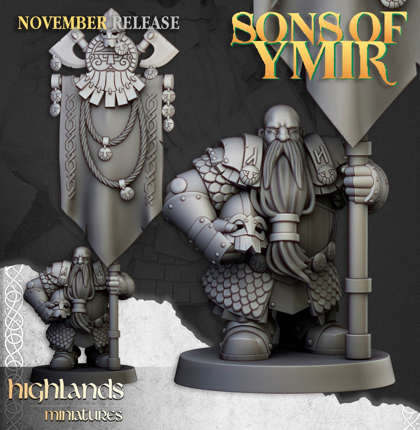 Dwarf Huscarls Unit by Highland Miniatures