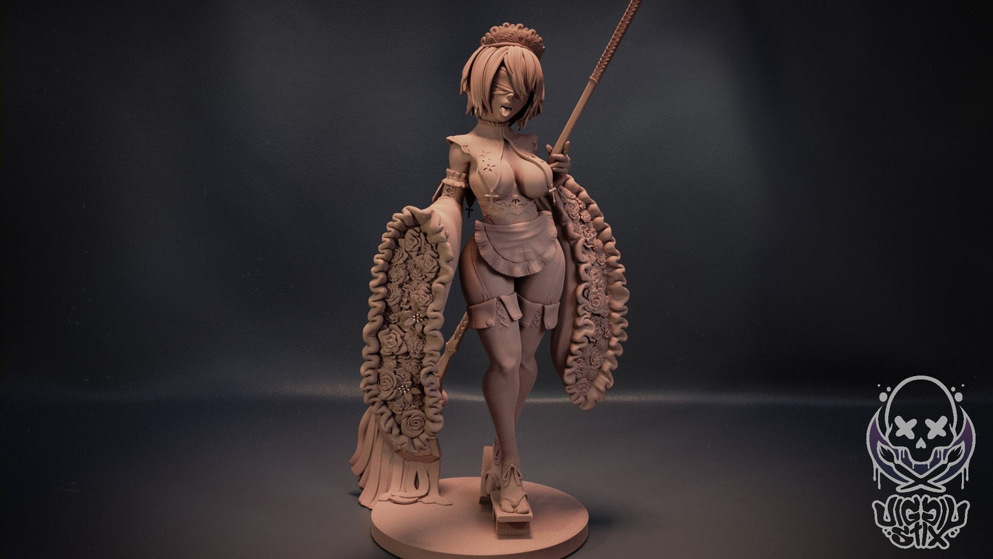 Maid 2B Statue Model Kit by Jigglystix Pin Up Factory