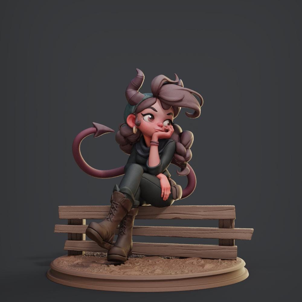 Farm Girl Tiefling by Female Miniatures