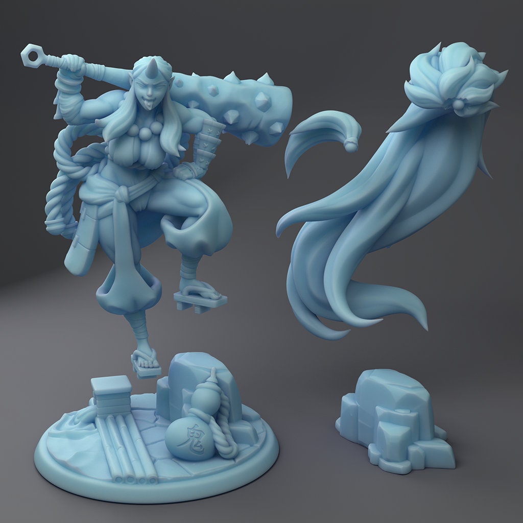 Kijo Oni Barbarian Pin Up by Twin Goddess Miniatures