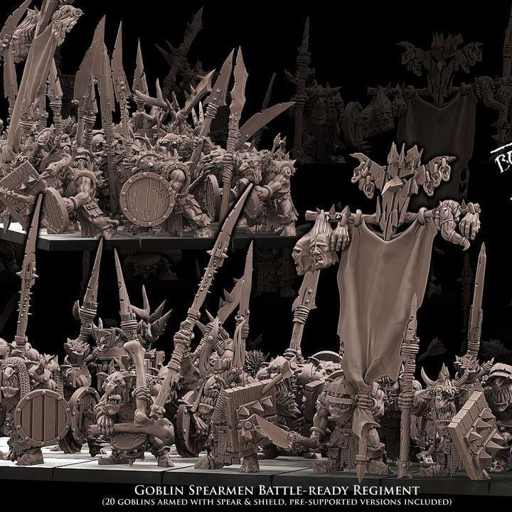 Goblin Spearmen Unit Battle Ready by Avatars of War Miniatures