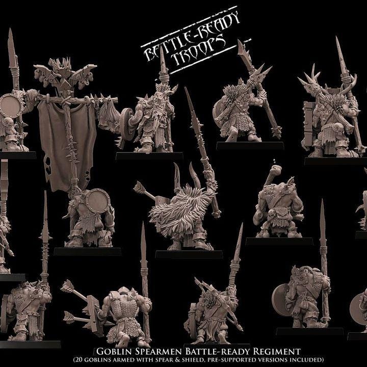 Goblin Spearmen Unit Battle Ready by Avatars of War Miniatures