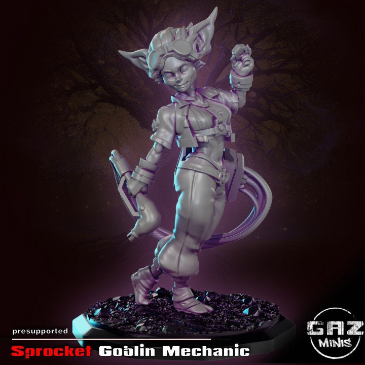Sprocket Goblin Mechanic by Gaz Pin Up Miniatures