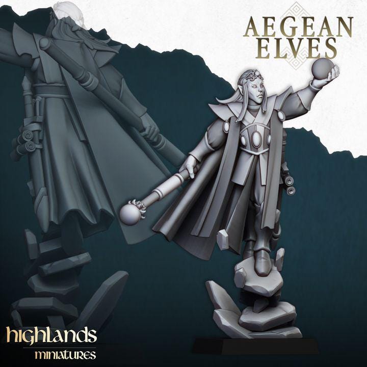 Aegean Elf Mage of Aegean Elves by Highland Miniatures