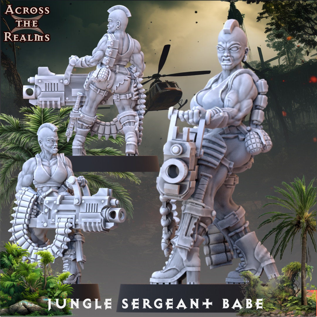 Jungle Sergeant Babe by Across the Realms Miniatures