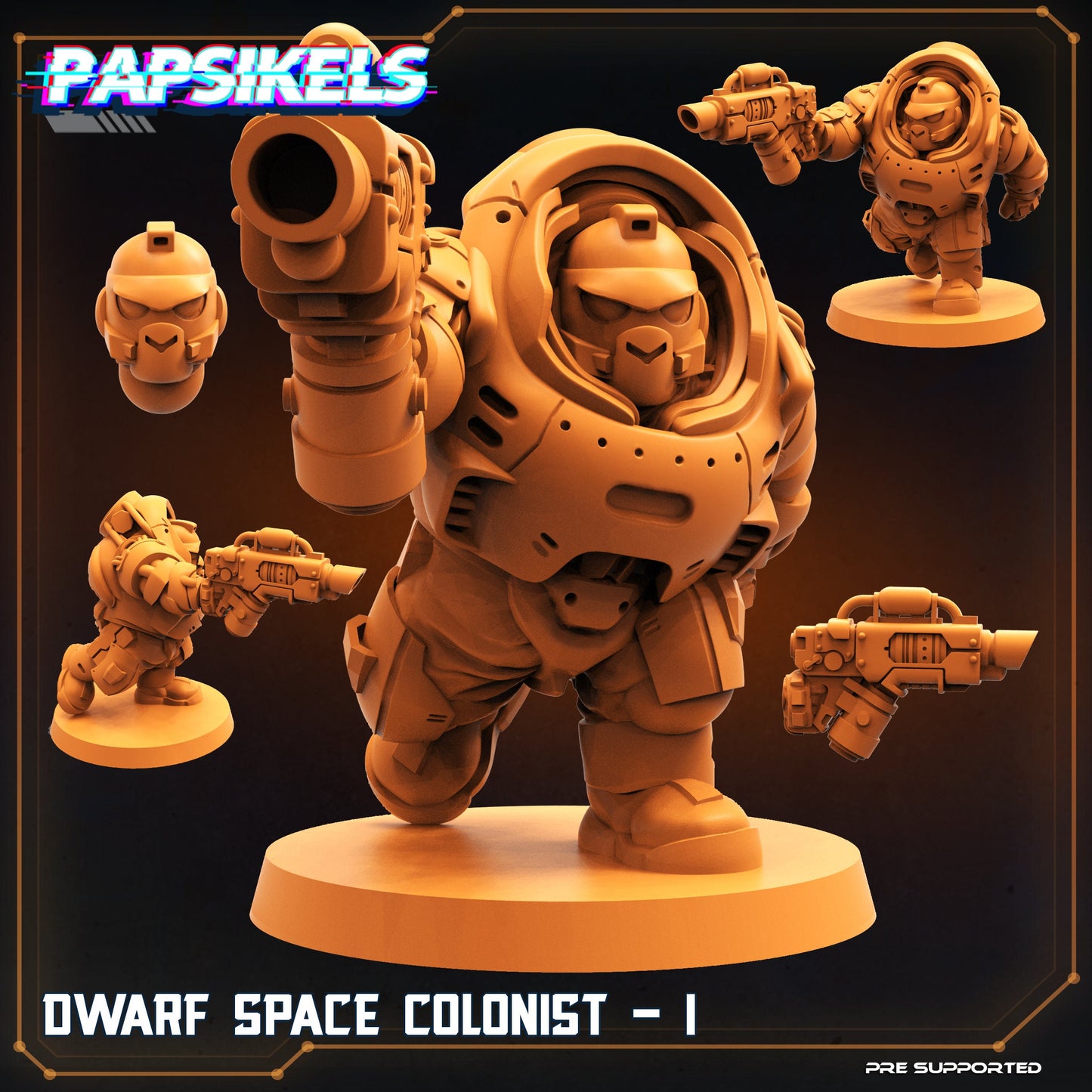 Dwarf Space Colonist Squad from "Skull Hunters" by Papsikels Miniatures