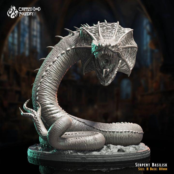 Serpent Basilisk from "The Imposter Mage" by Crippled God Foundry Miniatures