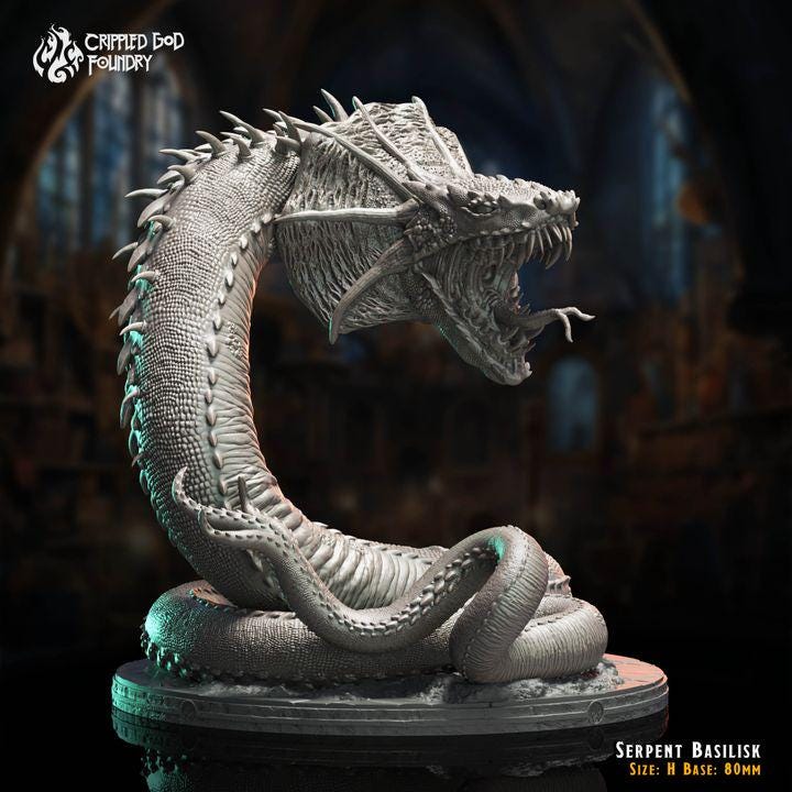 Serpent Basilisk from "The Imposter Mage" by Crippled God Foundry Miniatures