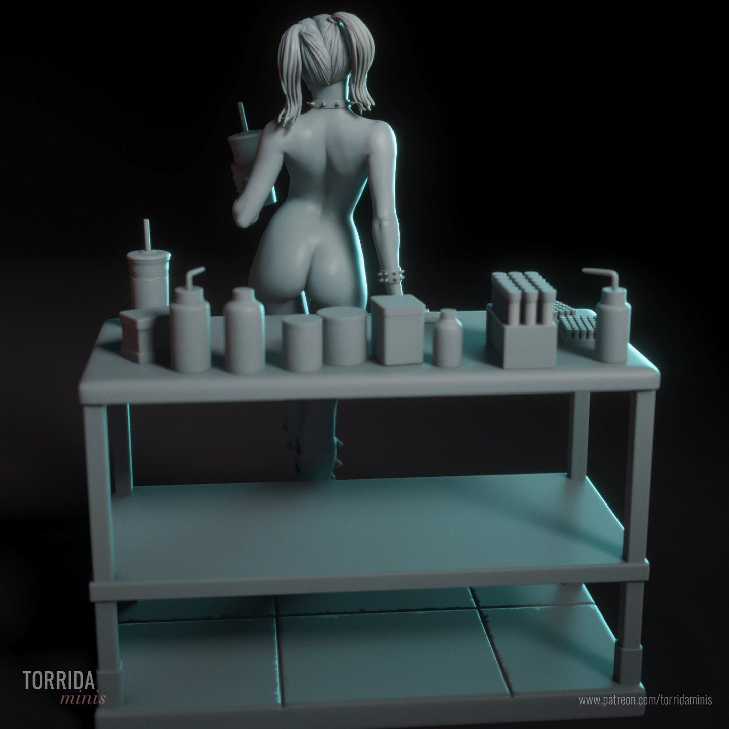 Goth Scientist Statue Model Kit by Torrida Minis