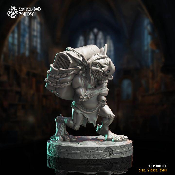 Humonculi from "The Imposter Mage" by Crippled God Foundry Miniatures