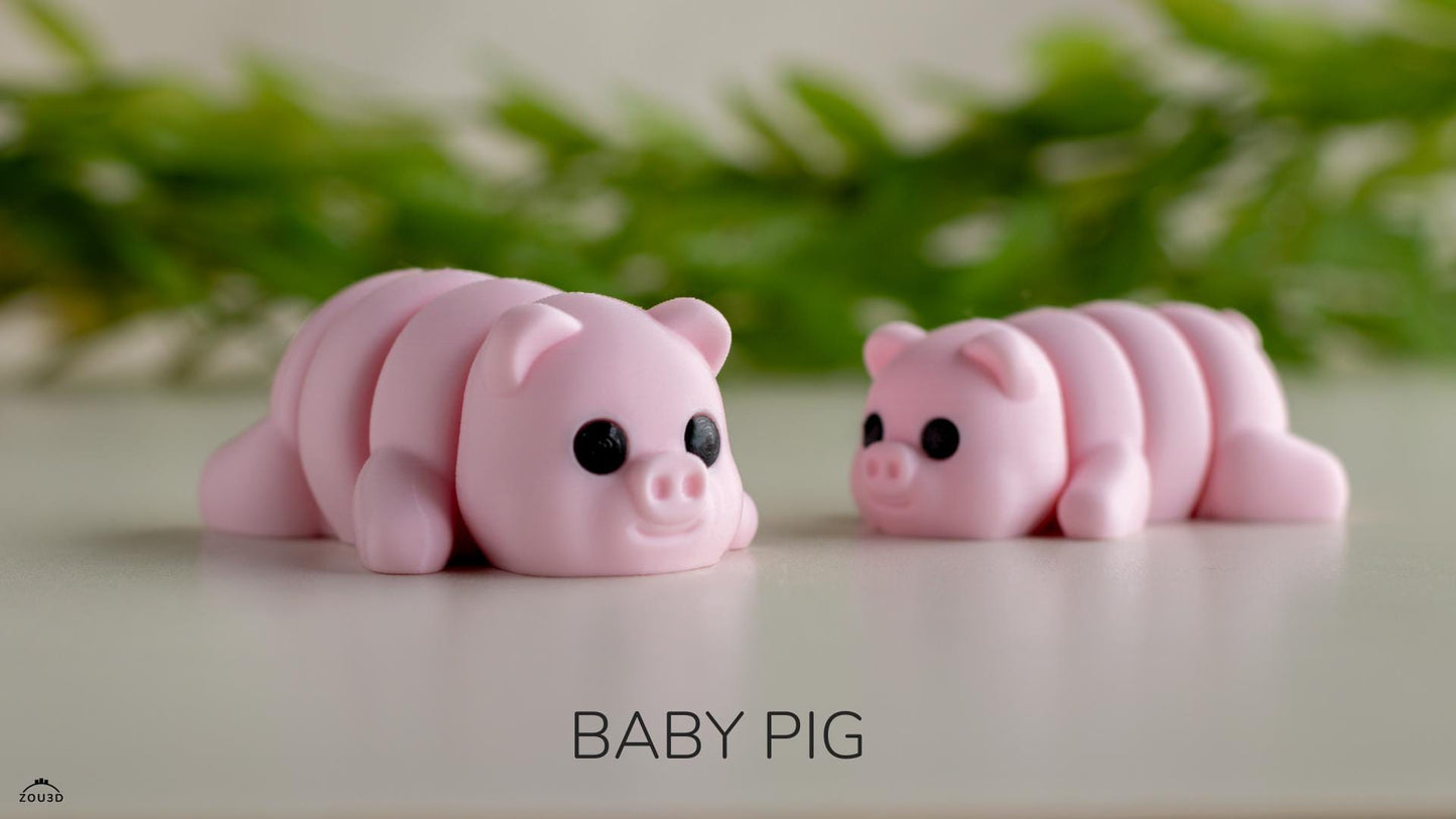 Baby Pig 3D Printed Fidget Toy by Zou3D