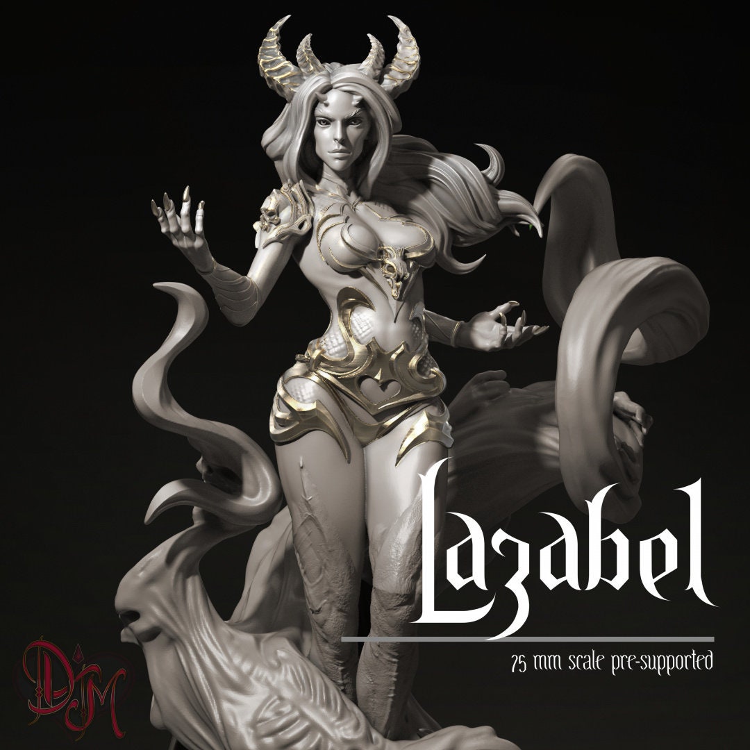 Lazabel the Warlock Pin Up by Dungeons and Maidens Miniatures