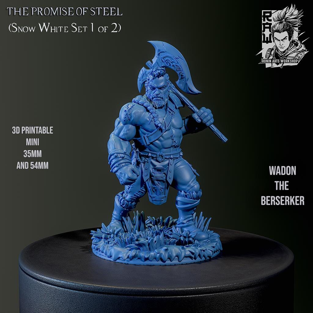 Wadon The Berserker - Warrior Dwarf by Ronin Arts Workshop Miniatures