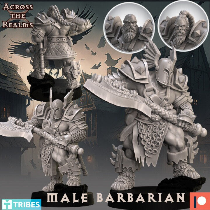 Male & Female Barbarian by Across the Realms Miniatures