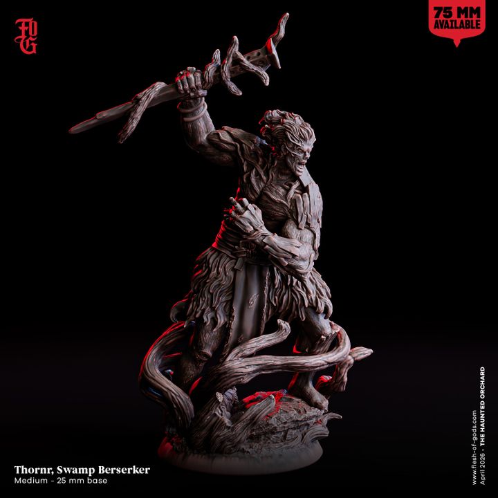 Thronr, Swamp Berserker from "Haunted Orchid" by Flesh of Gods Miniatures