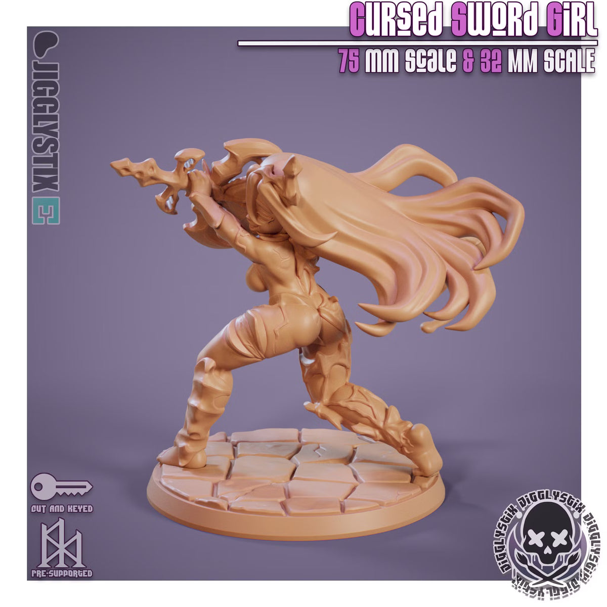 Cursed Sword Girl by Jigglystix Pin Up Factory Miniatures