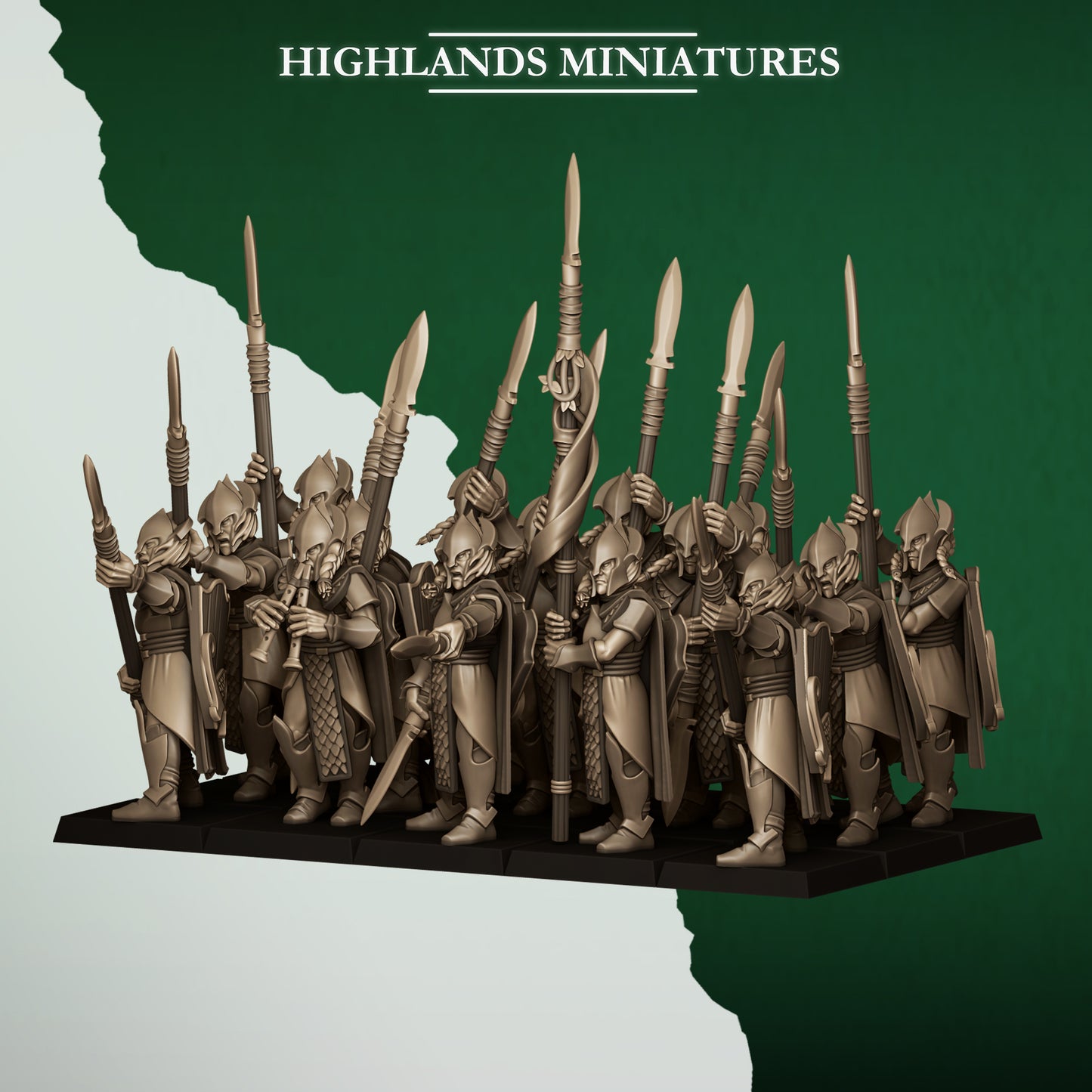 Feral Spearmen from Feral Elves by Highland Miniatures
