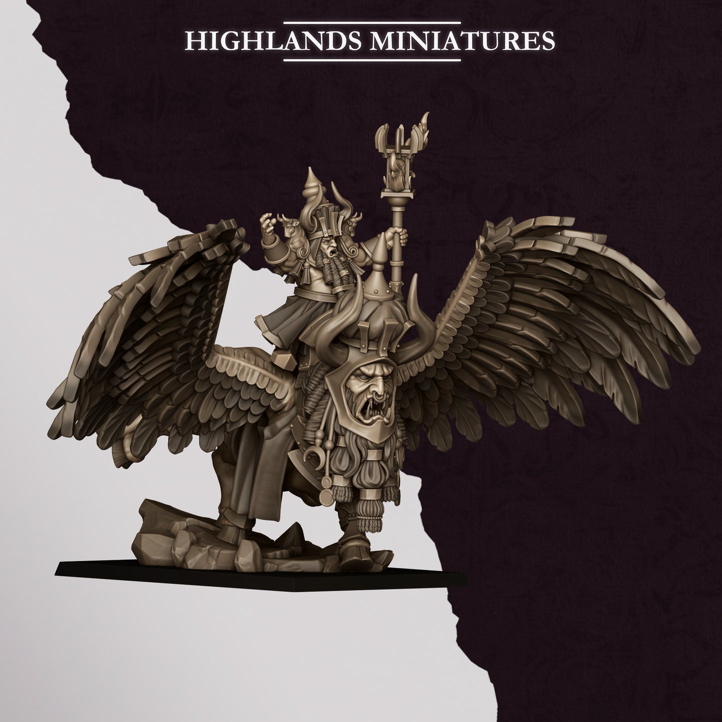 Great Sorcerer of Marduk on Lamassu from Sons of Marduk by Highland Miniatures