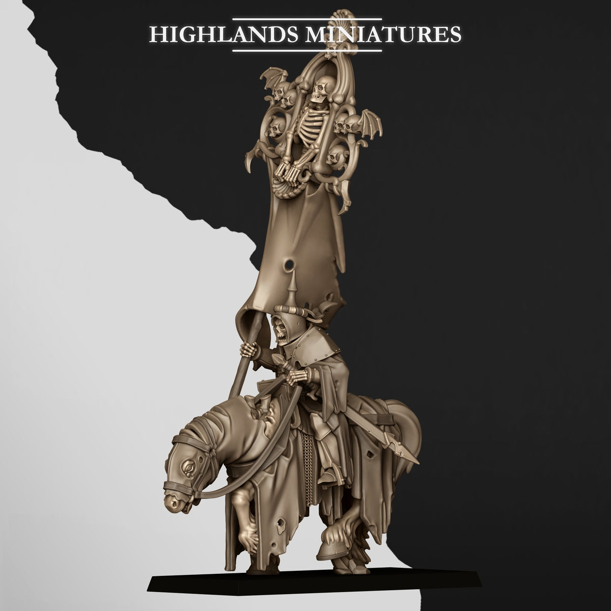 Mounted Skeletal Lord BSB by Highland Miniatures