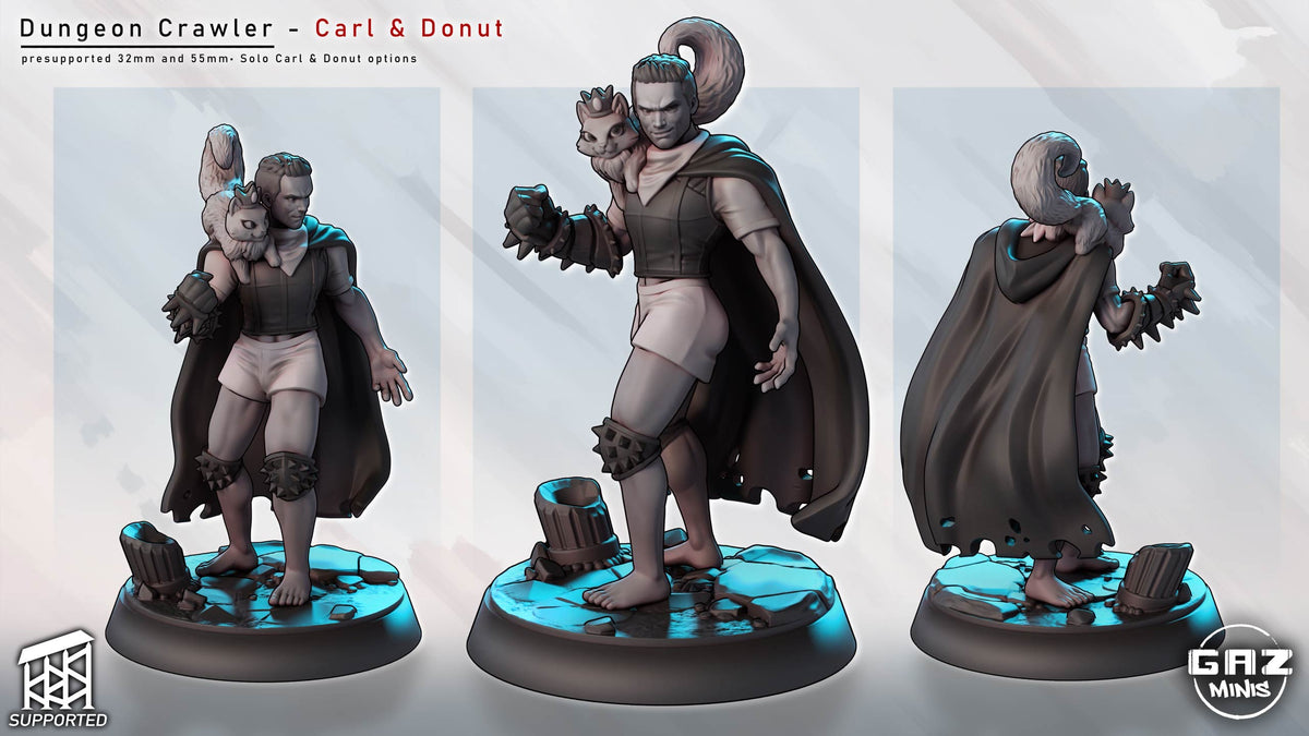 Dungeon Crawler Carl & Princess Donut by Gaz Minis